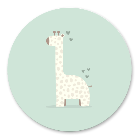 Giraffe met hartjes groen